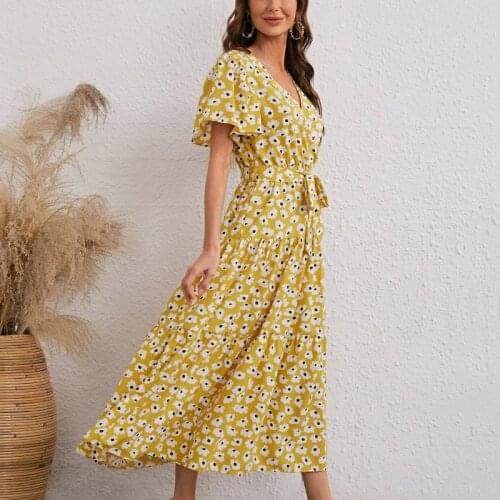 Summer Women Dress 2021 Print Color New Fashion Casual Loose Autumn Long Dresses Female Vestido OL Beach Style Party Robe C2925