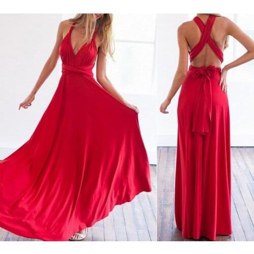 Backless Women Multiway Wrap Convertible Boho Maxi Club Dress Bandage Long Dress Party Bridesmaids Infinity Robe Longue Femme