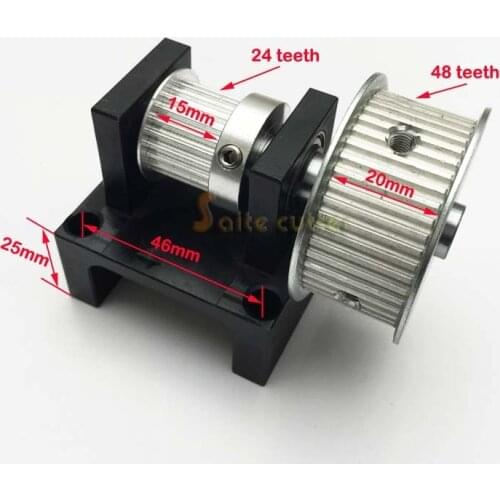 XL ( 2:1 ) Timing Belt Pulley Teeth ( 24 : 48 ) DIY Laser CNC Router Engraving and Cutting Machine Free Shipping