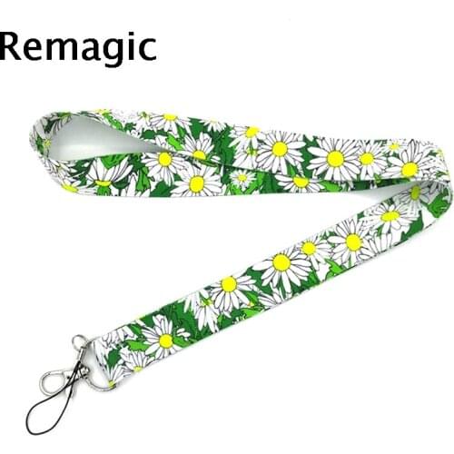 20pcs Daisy sunflowers anime movie vintage fans 90s Neck Strap Lanyards ID badge card holder keychain Mobile Phone Strap Gifts