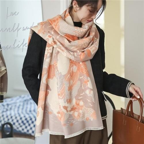 2021 Fashion Winter Cashmere Shawl Scarf Women Thick Blanket Scarves Autumn Warm Hijab Wrap Foulard Headband Bufanda Pashmina