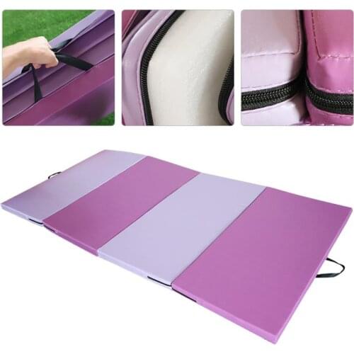 240*120*5cm Portable Yoga Mat Household Foldable Fitness Accesories PU Leather Easy Cleaning Four-layer Folding Non-slip HWC