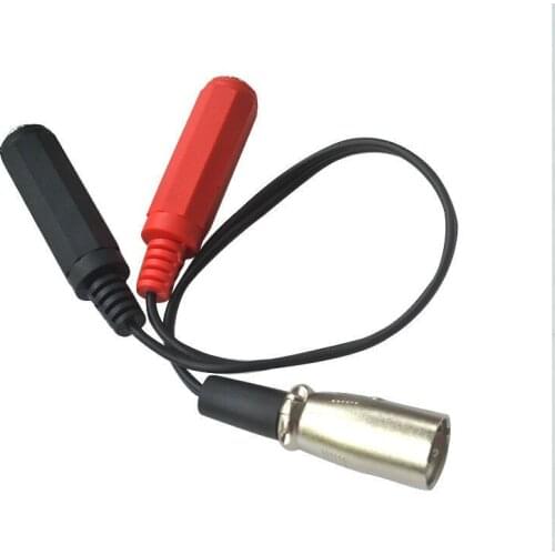 3-Pin XLR Male to Dual 1/4" 6.35mm Female Jack Plug TRS Audio Y Cable Cord 0.3m