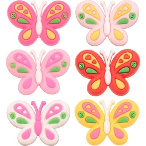 36PCS 1inch PVC Butterfly DIY Supplies Fashion Hair Accessories for Girls Headwear For Making Hair Bow Center Crafts
