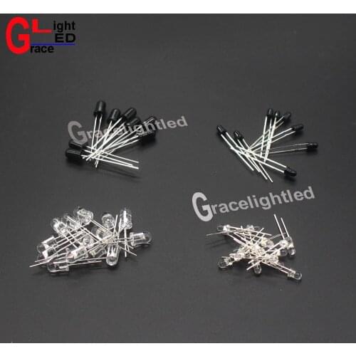 50pcs 3mm 5mm 850nm 940nm IR LED Assorted Infrared Emitter And IR Receiver Diode Diodes 3mm 5mm IR Infrared LED Diode LED Lamp