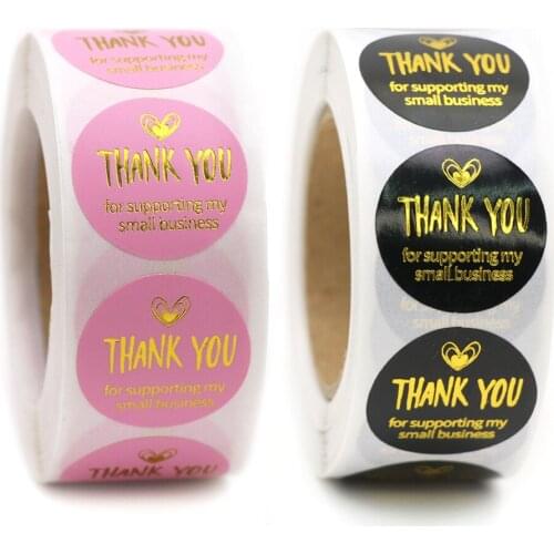 500Pcs Gold Foil Thank You Stickers Thank You For Supporting My Small Business Seal Labels Decorative Gift Stickers Scrapbooking