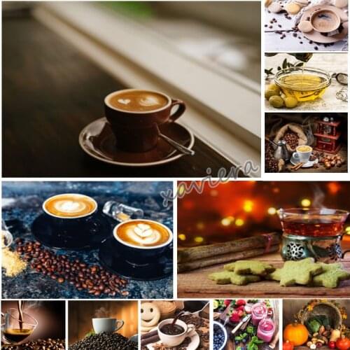 5D DIY Diamond Painting Drink Coffee Full Round Diamond Cross Stitch Mosaic Embroidery Accessories Home Decor Restaurant Artwork