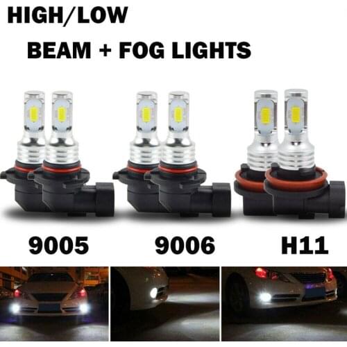 6X Combo LED Headlights Bulb Fog Light for Toyota Corolla RAV4 H11 9006 9005 HID