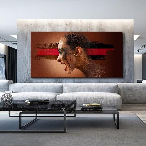 Creativity Abstract Canvas Painting Roar Sexy Woman Wall Art Posters for Living Room Corridor Prints Girl Bedroom Decor Pictures