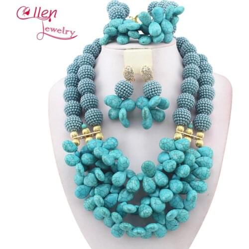 African Jewelry Sets Nigerian Beads Wedding Jewelry Set Bridal Statement Jewelry Set Free Shipping W10974