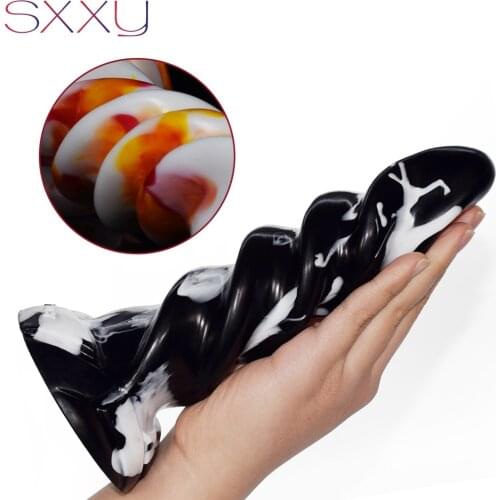 SXXY Anal Plug Twist Fun Sex Toys Textured Dildo G Spot Masturbate Anus Massage Penis Rippled Shaft Female Maturbate Sexy Shop