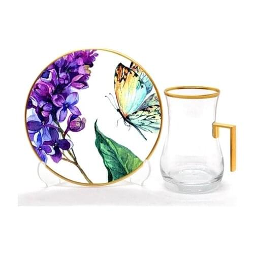 Drop Handles Tea Set 12 pieces Butterfly