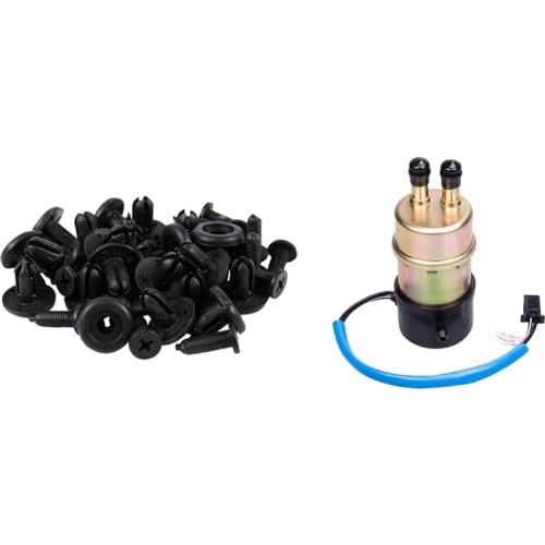 20 Pcs Car Bumper Fender 7mm Hole Black Plastic Rivets Fasteners with Fuel Pump for Honda Shadow