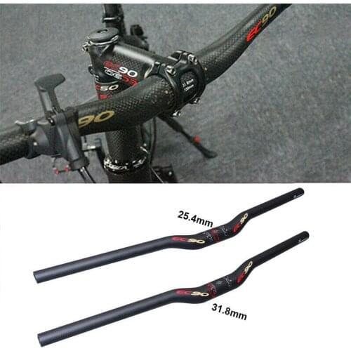 EC90 25.4 Carbon fiber Handlebar Flat Bar Road Bike bar 580-760mm Matt Riser Bar Cycling Handle Bar bicycle Accesseries