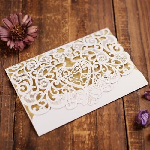 1pcs White Laser Cut Luxury Flora Wedding Invitations Card Elegant Lace Customize With Envelopes Wedding Party Favor Decoration