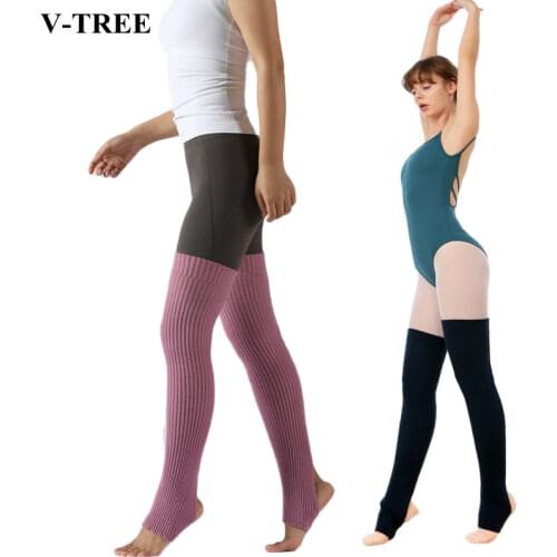 Adult Ballet Leg Warmers Teenager Yoga Knee Pad Latin Lengthen Girls Boot Socks Knitted Leg Warmers For Children 75CM