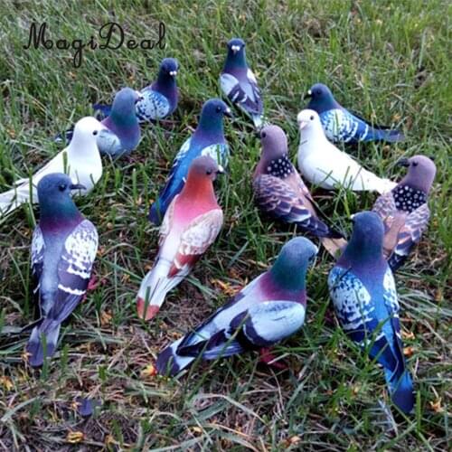 Artificial Doves Pigeon Simulation Ornaments Decorative Feathered Birds Models Craft Model DIY Decor Craft