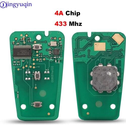 Jingyuqin Keyless-Go 3 buttons smart remote key fob 433MHz 4A chip for Peugeot 208 308 508 3008 5008 with emergency key HU83