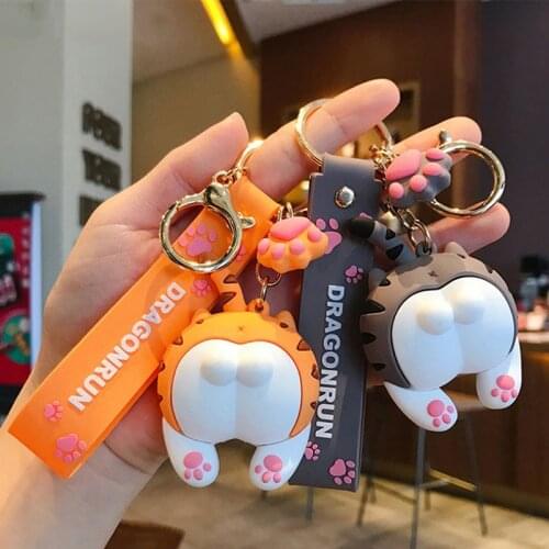 Cat Butt Keychain Cartoon Female Cute Couple Lovers Pair Gift Car Key Chain