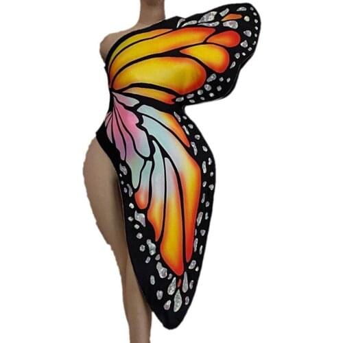 Halloween Party Show Role-playing Cosplay Costume Butterfly Wings Sequin Dance Costume Festival Rave DJ Singer Dancer Stage Wear