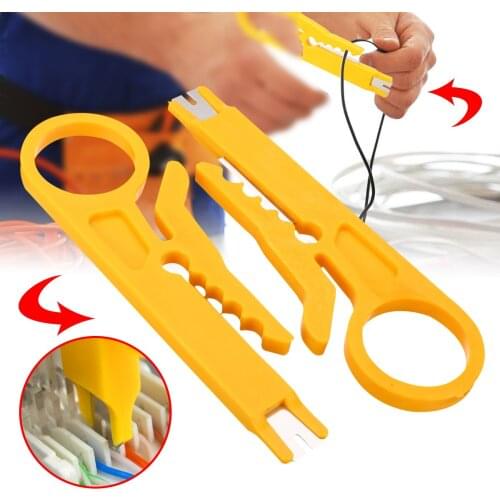 2pcs Mini Yellow Cable Cutter Stripper Wire Pliers Punch Down Tool New Stripping Pliers Tool for Network