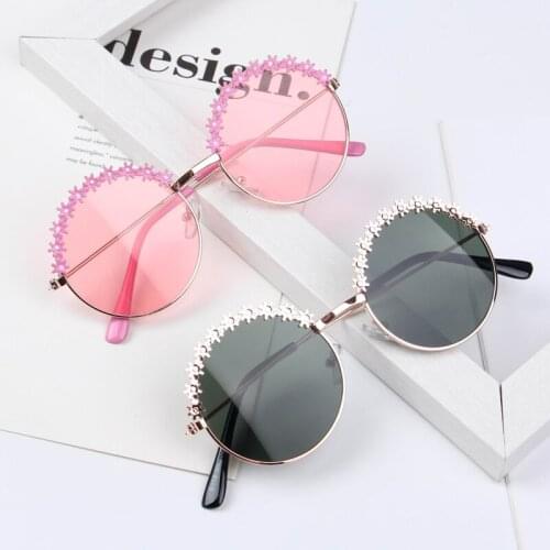 Fashion Kids Sunglasses Polarized metal Frame Sun Glasses Girls Boys flower Childrens Mirror Baby Eyeglasses UV400 Summer Beach