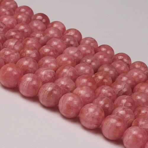 Natural Round A Rhodochrosite Gemstone Loose Beads 9mm For Necklace Bracelet DIY Jewelry Making 15inch Strand