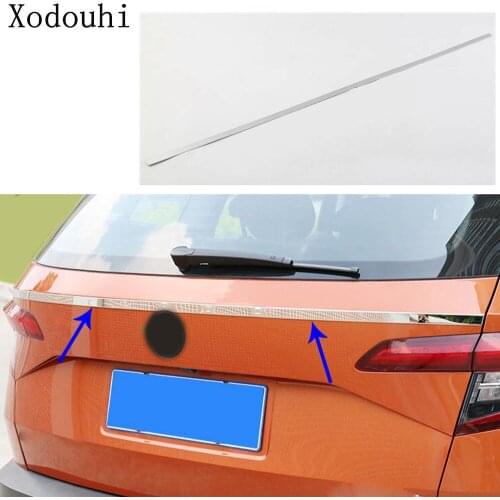 Car Stainless Steel Rear Door License Tailgate Bumper Frame Plate Trim Lamp Trunk Hood 1pcs For Skoda Karoq 2017 2018 2019 2020