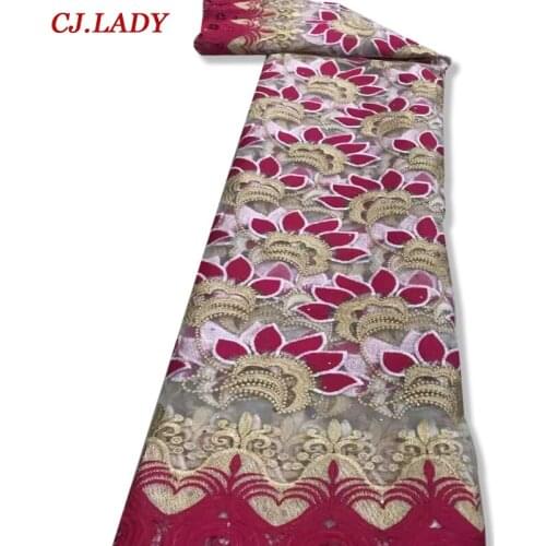 Nigerian Guipure Lace Fabric With Sequins French Net Lace Fabric 2021 African Cord Lace Fabric Mesh For Wedding Party Dress A04