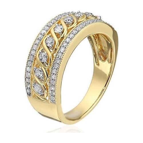 2021 New Simple Fashion Ladies Rings Gold-Plated Diamond Half Circle Full Circle Rings Daily Birthday Party Anniversary Gift