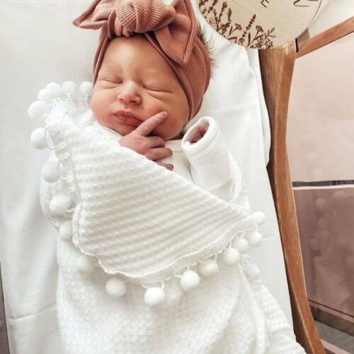 GXMB Tasteless Infant Super Soft Waffle Knitted Ball Blanket Used as Receiving Blankets for Newborn Baby Swaddle Blankets