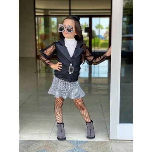 Girls Dress Foursome Combination Kids Dresses For Grils Children Summer Fall New Season Ball Gown Wedding Bride Party 2-12 Ages