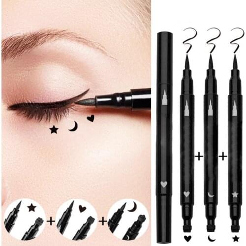 Eyeliner Liquid Eyeliner Pencil Double-headed Eye Liner Super Waterproof Star Moon Flower Heart Stamps Cosmetic Makeup Tools