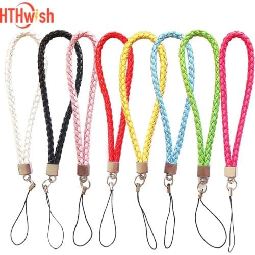 Phone Straps Lanyards for Key ID card Non-slip Mobile Phone Braid Lanyards Hand Short Rope Fashion 8 Colors Phone Keys Straps