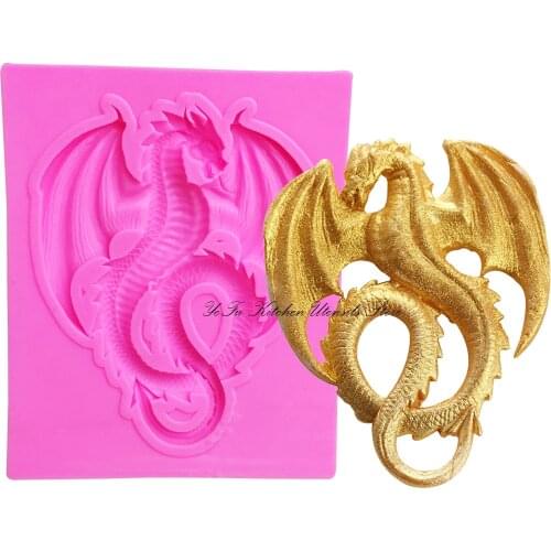 Dragon silicone molds fondant mold cake decorating tools chocolate gumpaste mold soap mould T1012