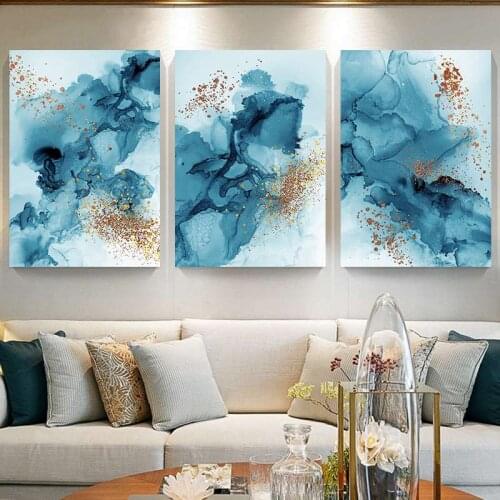 Modern Abstract Wall Art Watercolor Ink Poster Minimalist Canvas Print Decorative Painting Picture Living Room Home Decoration