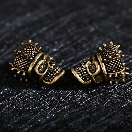 Vintage Gold Color 1 Piece With Tall Hat Skull Shape Spacer Beads For Handmade DIY Bracelet Parts 2020 Jewelry Accessories
