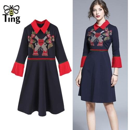 Tingfly Vintage Embroidery Lady Girl A Line Mini Short Dress Color Block 2021 Spring Street Casual Boho Dresses Vestidos Plus