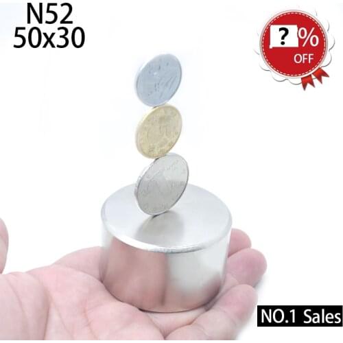 1pc N52 magnet 50x30 mm Powerful permanet round Neodymium Magnet Super Strong magnetic Rare Earth NdFeB 50*30mm gallium metal
