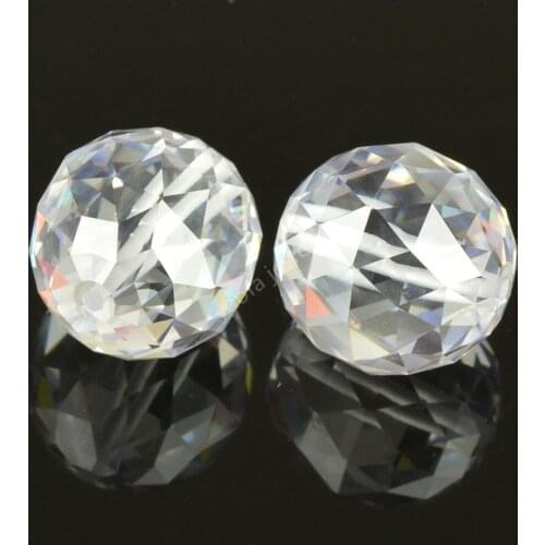 18mm Drill Full Hole White Spherical Cutting Surface Synthetic Cubic Zirconia Beads With Holes Ball Cut Gems CZ Zircon Stone