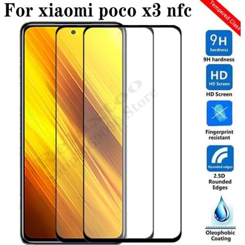 2pcs glass poco x3 nfc screen protector for xaiomi x3 poco x 3 protect glass on poco x3 pocox3 NFC 2020 global version 6.67