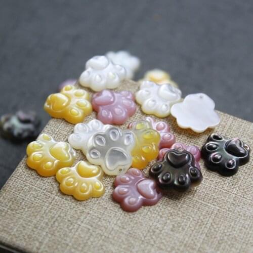 5pcs / bag natural white butterfly shell pink shell pendant sculpted bear palm shaped jewelry DIY earrings hair clip accessories