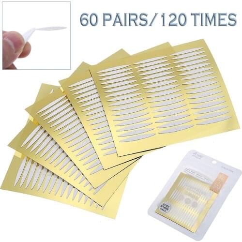 60 Pairs Invisible Eyelid Sticker Self-adhesive Double Sided Eyelid Adhesive Tape Stickers Eye Lift Strips Eye Make-up Tool Kit