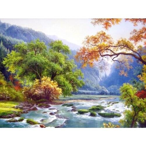 A2683 11CT/14CT/18CT/25CT/28CT oil street patterns Counted Cross Stitch DIY Cross Stitch Kits Embroidery Needlework Sets