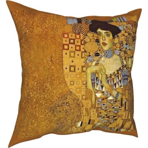 Adele Bloch-Bauer Square Pillow Case Decorative Pillow Gustav Klimt Novelty Cushion Covers