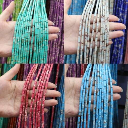 Imperial Stone Spacer Beads Cylindrical Natural Stone Loose Beads For Jewelry Making DIY Bracelet Necklace Wholesale