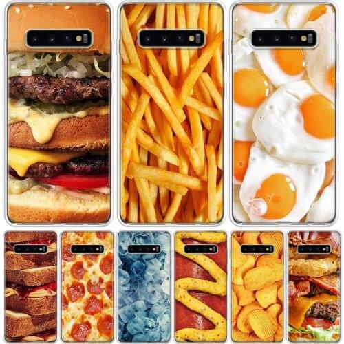 Hamburg French fries Pizza Phone Case For Samsung Galaxy S10 S21 S20 FE Ultra Note 10 9 8 S9 S8 S7 Plus Lite Pro + J4 J6 Coque C