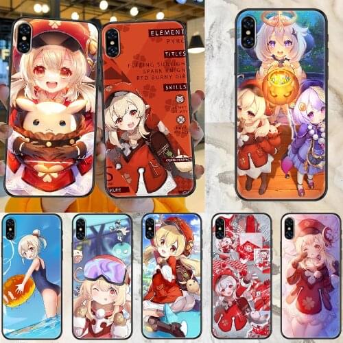 Genshin Impact Klee Phone Case Cover Hull For iphone 5 5s se 2 6 6s 7 8 12 mini plus X XS XR 11 PRO MAX black trend bumper