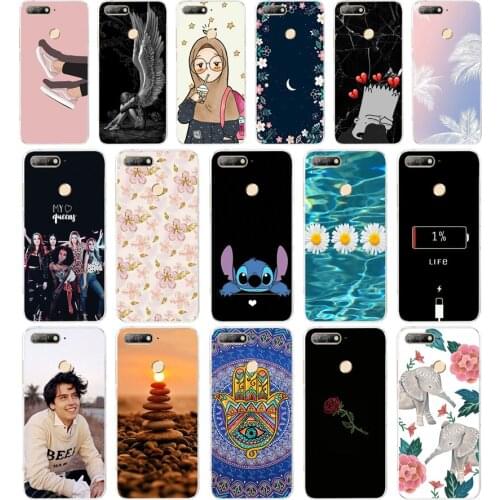 J Silicone TPU Case For Huawei Y6 2018 Cover Pattern Phone Case For Huawei Y6 Prime 2018 Case Cover For Huawei Y6 Y 6 Prime 2018