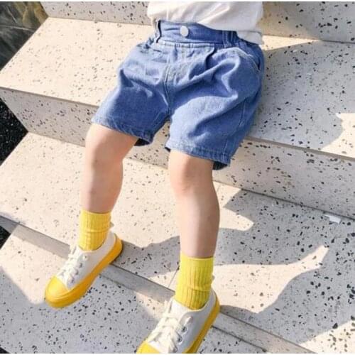 Childrens Denim Shorts Summer Korean Childrens Clothing Toddler Baby Boys Girls Jeans Kids Pants szie: 90-130